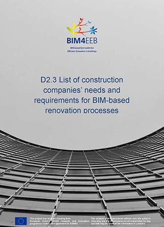 List of construction companies’ needs and requirements for BIM-based renovation processes